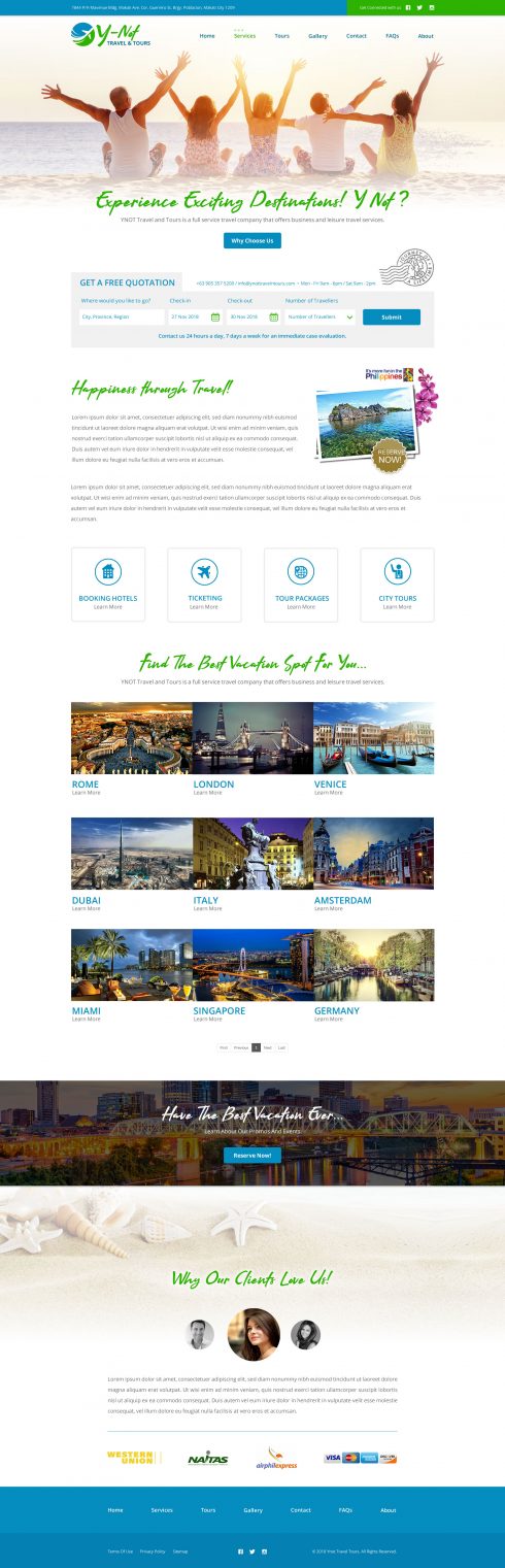 Ynot Travel n Tours Website 3